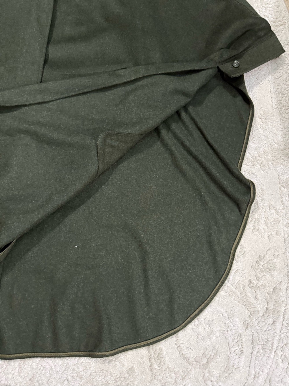 Tyroler Loden Wool Cape Poncho Size 46 Green Detachable Hood Austrian Alpine Coa - Picture 7 of 9